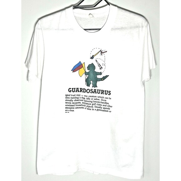1988 WGI Guardosaurus Color Guard Single Stitch White S/S Shirt Small BOA DCI - Picture 4 of 5